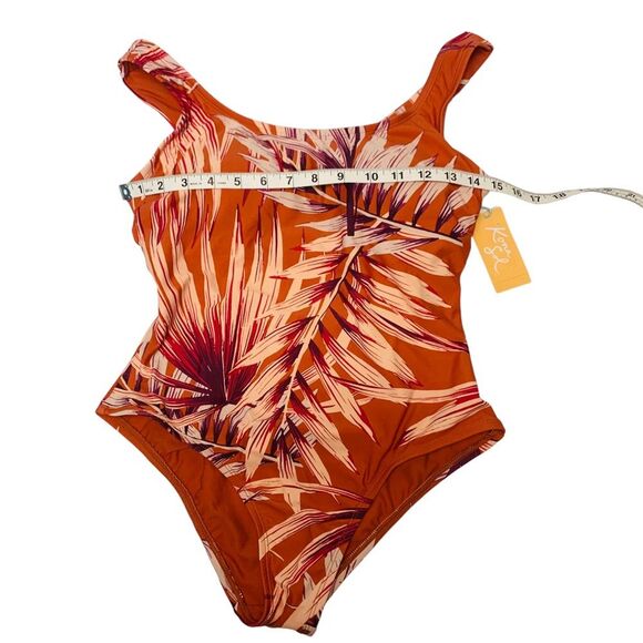Kona Sol One Piece Swimsuit Tropical Burnt Orange Print - Picture 5 of 10
